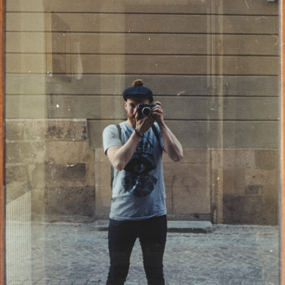 Self portrait, Stockholm, 2016. Canonet 28, Kodak 200.