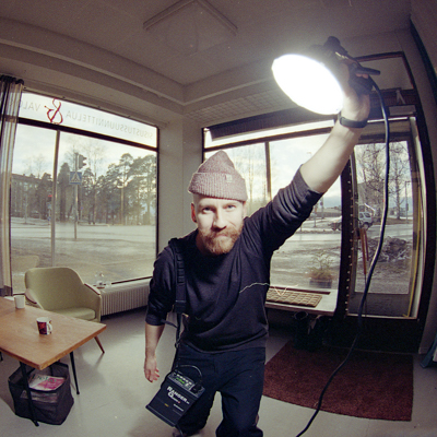 Self portrait at my office, 2020. Canon EOS 100, Kodak Pro Image 100.