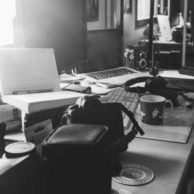 Desk, 2017. Yashica B, Fomapan 100.